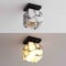 Jonathan Y Alessia 5 in. 1-Light Modern Contemporary Alabaster/Iron Cube LED Semi Flush Mount, White and Black M JYL1202C - alternate 3