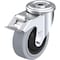 Blickle Kingpin Swivel Caster, Solid Rbbr, 4", Brk LER-POEV 100KA-FI-SG - alternate 1