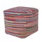 Homeroots 18" Red And Black Cotton Cube Striped Pouf Ottoman 534109 - alternate 3