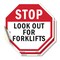 Signmission Stop Look Out for Forklifts, 4 inch X 4 inch, Vinyl Decal, 2PK OC-D-2PACK-4-57 - alternate 1