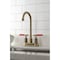 Kingston Brass Double-Handle 4" Centerset Bar Faucet, Antique Brass KB8493CKL - alternate 2