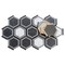 Apollo Tile Aureole 8.66 in. x 9.84 in. Matte Black and White Porcelain Hexagon Wall and Floor Tile (8.07 sq ft/case) - 18 Sheets APLENC88NITA - alternate 3
