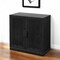 Homeroots 31" Black Textured Door Accent Cabinet With Three Shelves 564861 - alternate 1