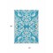 Homeroots 10' X 14' Turquoise And Ivory Damask Washable Indoor Outdoor Area Rug 614472 - alternate 2