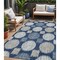 Homeroots 5' X 8' Navy Blue And Ivory Geometric Washable Indoor Outdoor Area Rug 593607 - alternate 1