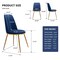 Homeroots Blue And Gold Upholstered Velvet Dining Side Chair 521275 - alternate 2