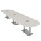 Skutchi Designs Racetrack Conference Table With Power Unit, 48 in W, 192 in L, Ivory HAR-RAC-48X192-DOU-K458-ESIL - alternate 1