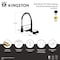 Kingston Brass Double-Handle Wall-Mount Pre-Rinse Bridge Kitchen Faucet, Brushed Brass GS8287CTL - alternate 2