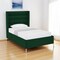 Homeroots Green Velvet Upholstered Full Bed Frame 544930 - alternate 1