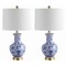 Jonathan Y Jennifer 25.25" Ceramic/Metal LED Table Lamp, Blue/White, 2PK JYL1072A-SET2 - alternate 3