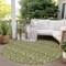 Homeroots 8' Round Green Round Damask Washable Non Skid Indoor Outdoor Area Rug 563885 - alternate 2