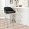 Armen Living Eleanor 30in Swivel Bar Stool in Brushed Stainless Steel with Black Faux Leather LCELBABSBLK30 - alternate 2