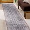 World Rug Gallery Vintage Inspired Bordered Machine Washable Runner Rug 2 ft 6 in x 7 ft Charcoal 6037CHARCOAL2X7 - alternate 1