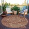 Homeroots 8' Burgundy Round Medallion Washable Indoor Outdoor Area Rug 607994 - alternate 2