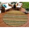 Homeroots 8' Coral Gold And Green Round Striped Washable Indoor Outdoor Area Rug 577771 - alternate 1