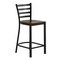 Flash Furniture HERCULES Black Ladder Back Metal Restaurant Counter Stool - Mahogany Wood Seat XU-DG697BLAD-24-MAHW-GG - alternate 2