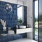 Apollo Tile 3Dark Blue 2.5 in x 8 in Ceramic Glossy Wall Subway 5.38 sqft/case, 38PK La Riviera Blue Reef 2.5x8 - alternate 3