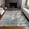 Homeroots 10' X 14' Gray Charcoal And Silver Floral Washable Indoor Outdoor Area Rug 582757 - alternate 2