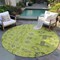 Homeroots 8' Artichoke Green And Fern Green Round Oriental Washable Indoor Outdoor Area Rug 582052 - alternate 2