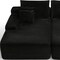 Homeroots 82" Black Corduroy Modular Sofa Chaise And Toss Pillows 634781 - alternate 2