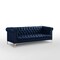 Homeroots 85" Navy Blue Faux Leather Manufactured Wood Sofa 543963 - alternate 3