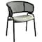 Leisuremod Ervilla Dining Armchair in Black Steel Frame with Black Wicker Back and Grey Seat ECBL-20BL-GR - alternate 1
