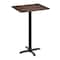 Flash Furniture 30" x 24" Tabletop, Seamless Surface Technology, Dark Brown with 22x22 Black Bar Height X-Base ST-REC2430-WBR-T2222B-GG - alternate 1