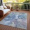 Homeroots 8' X 10' Denim Blue And Linen Abstract Washable Indoor Outdoor Area Rug 615599 - alternate 3