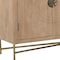 Homeroots 95in Natural And Antiqued Gold Solid Wood Carved Geometric Sideboard with Six Doors 521383 - alternate 4