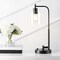 Jonathan Y Axel Modern 23" Iron/Seeded Glass Farmhouse Industrial USB Charging LED Task Lamp, Black JYL3078A - alternate 2