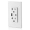 Leviton USBReceptacle, 20A, 1/2hp, Wht, Thrmplstc T5833-W - alternate 2