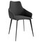Leisuremod Sonnet Modern Dining Chair in Grey Leather and Iron Legs SC51GR - alternate 1