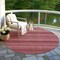 Homeroots 8' Red And Burgundy Round Striped Washable Indoor Outdoor Area Rug 610590 - alternate 2