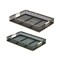 Homeroots Set of Two Black Rectangular Solid Wood Serving Tray With Handles 516320 - alternate 1