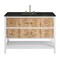 James Martin Vanities Olena 48" Single Vanity, Light Mappa Burl and Polished White, w/ 3 CM Phantome Eclos Top D804-V48-LMB-3PHT - alternate 1