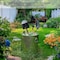 Gardenised Round Galvanized Steel 9 Gallon Durable Weather-Resistant Trash Can with Lid and Handles QI004751 - alternate 2