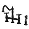 Kingston Brass Bridge Kitchen Faucet with Brass Sprayer, Matte Black KS3270BEXBS - alternate 1