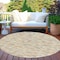 Homeroots 8' Linen And Gray Round Geometric Washable Indoor Outdoor Area Rug 616558 - alternate 2