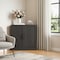 Homeroots Set Of Two Black Wood Corner Accent Cabinet With Two Doors 712114 - alternate 2