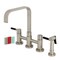 Kingston Brass Bridge Kitchen Faucet with Brass Sprayer, Brushed Nickel KS8258DKLBS - alternate 1