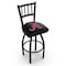 Holland Bar Stool Co L018, 30" Blk Wrinkle Alabama Swivel Bar Stool, Jailhouse Back L01830AL-A - alternate 1