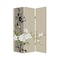 Homeroots 72" Beige Canvas Folding Three Panel Screen Room Divider 274629 - alternate 1