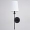 Vaxcel Camden 1 Light Matte Black Wall Sconce Fixture White Linen Fabric Shade, LED Compatible W0447 - alternate 2