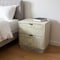 Homeroots 26" Gray Solid Wood Carved Abstract Two Drawer Nightstand 661250 - alternate 3