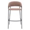 Homeroots Set of Two 30" Brown and Black Shearling and Steel Low Back Bar Height Bar Chairs 555743 - alternate 2