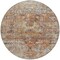 Homeroots 8' Coral Terra Cotta And Beige Round Floral Washable Indoor Outdoor Area Rug 605069 - alternate 2