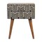 Homeroots 23" Black Ivory And Light Brown Solid Wood Geometric Bone Inlay Two Drawer Nightstand 651580 - alternate 1