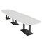 Skutchi Designs Arc Rectangle Meeting Room Table, 45 in W, 216 in L, White HAR-AREC-48X216-DOU.BK-WA7976 - alternate 1