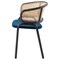 Leisuremod Ervilla Dining Chair with Stainless Steel Legs Velvet Seat and Wicker Back, Navy Blue, 2PK EC20NBU2 - alternate 2
