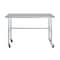Amgood 18in D x 60in L Stainless Steel Open Base Table, 3in Casters AMG WT-1860-RCB-WHEELS-Z - alternate 3